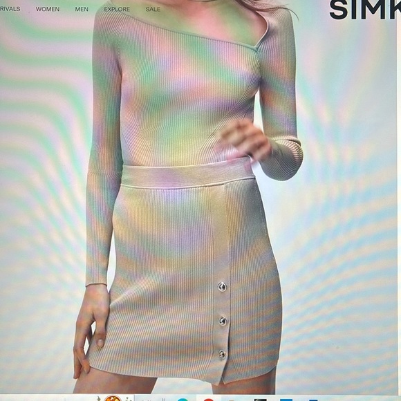 NWT Jonathan Simkhai The Dorthy Compact Rib Skirt Size Medium & Large - Picture 5 of 6